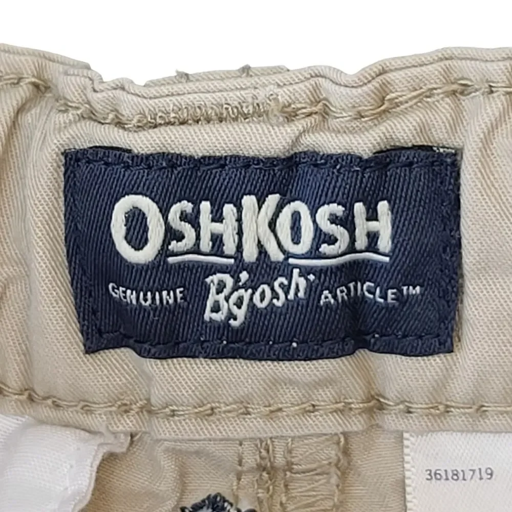 OshKosh B'gosh Boys Adjustable Waistband Embroidered Nautical Beige Shorts 12